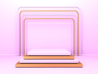 Abstract minimal scene with geometrical forms