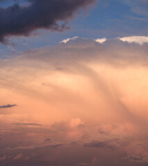 sunset sky with stormy clouds