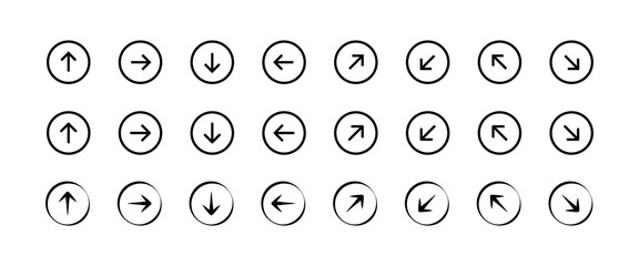 Navigation arrow set isolated icon. Control button for app and wab design, vector