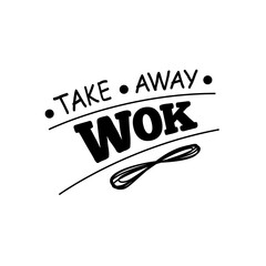 wok chinese food logo set