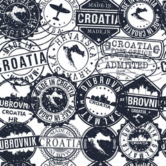 Dubrovnik Croatia Stamps. City Stamp Vector Art. Postal Passport Travel. Design Set Pattern.