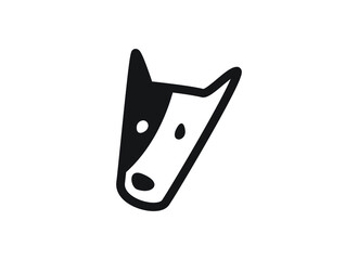 Dog logo in black and white. Vector illustration