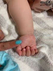 sick child with thermometer