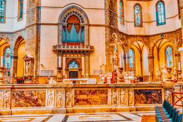 FLORENCE, ITALY- MAY 14, 2017: Inside, interior of  Santa Maria del Fiore(Cattedrale di Santa Maria del Fiore). Italy.