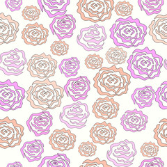 Decorative seamless pattern with hand drawn roses. Trendy endless texture for digital paper, fabric, backdrops, wrapping