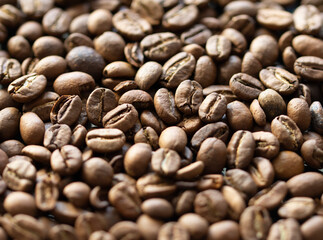 Coffee bean background close up