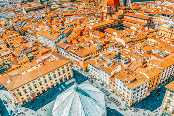 FLORENCE, ITALY - MAY 13, 2017 : Beautiful landscape above urban and historical view of the...