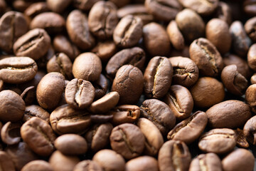 Coffee bean background close up