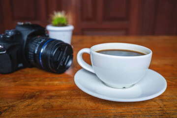 Coffee cup on the desk