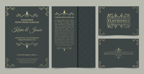 collection Invitation card vector design vintage style © Zein Republic Studio