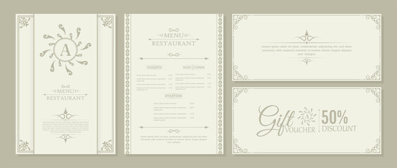Menu Layout with Ornamental Elements.