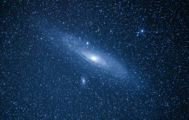 Andromeda Galaxy M31.  Stars and space dust in the universe.  Astronomical background, deep space.