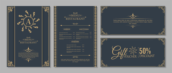 Menu Layout with Ornamental Elements.