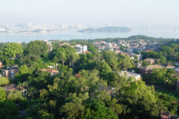Panorama of Gulangyu and Xiamen Island/Xiamen ,Fujian Province, China
