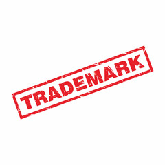 Abstract Red Grungy Trademark Rubber Stamps Sign Illustration Vector, Trademark Text Seal, Mark, Label Design Template