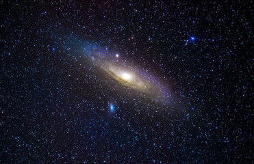 Andromeda Galaxy M31.  Stars and space dust in the universe.  Astronomical background, deep space.