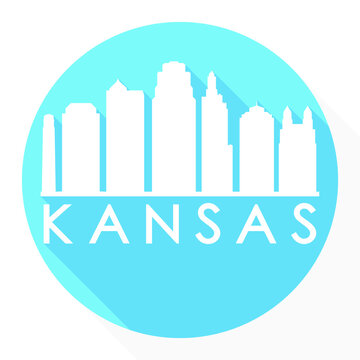 Kansas City Missouri Flat Icon Skyline Silhouette Design City Vector Art.