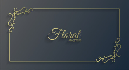 Ornamental floral frame decorative design poster