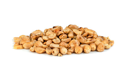 roasted peanuts isolated on white background