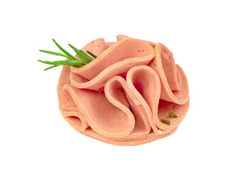 bologna sliced isolated on white background © sirawut