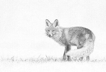 Fox (Vulpes vulpes) sketch image
