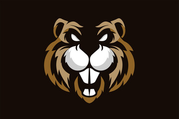 Abstract beaver logo mascot - obrazy, fototapety, plakaty
