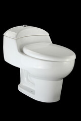 Toilet on a black background