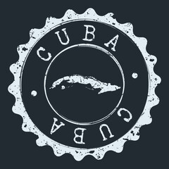 Cuba Seal. Silhouette Postal Passport Stamp. Round Vector Icon Postmark.