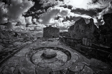 old ruins of a Cornish tin mine 