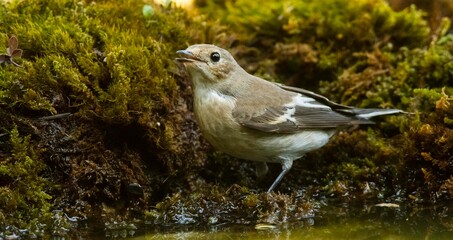 A european pied flycatcher (Ficedula hypoleuca)