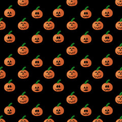 seamless pattern Halloween with funny pumpkins