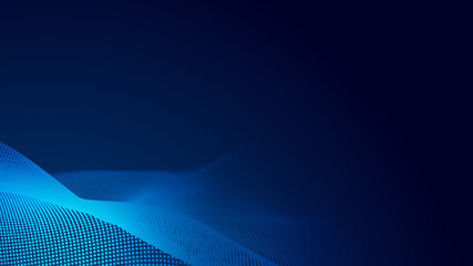 Dot blue wave light screen gradient texture background. Abstract  technology big data digital background. 3d rendering.