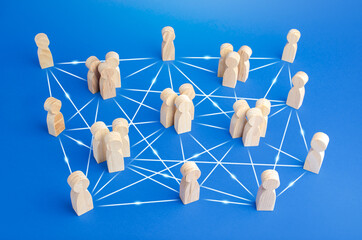 People are connected by many lines. Unconventional company structure, distribution responsibilities...