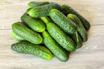 Heap of fresh cucumbers from the Farmers Market.