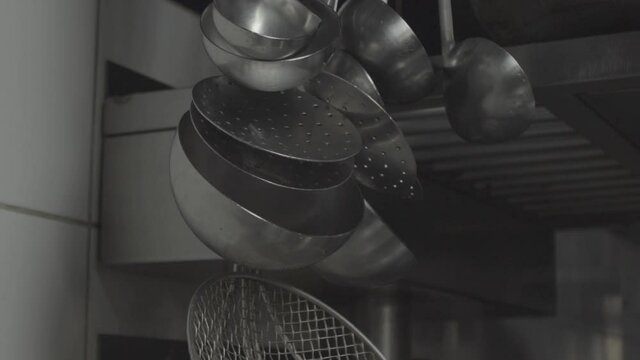 close up of ustensil and equipment in a kitchen 