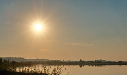 sunset in the salinas of cagliari - SARDINIA.