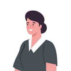 pretty woman on white background vector illustration design