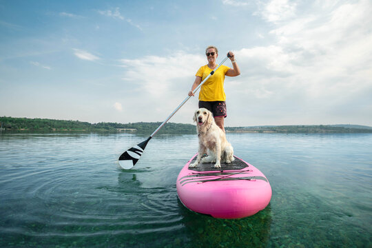 mit dem Hund stand up paddeln