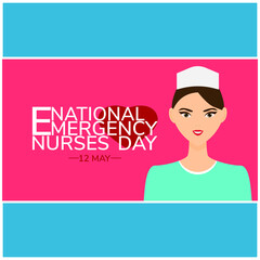 Vector illustration on the theme of National emergency Nurses day observed each year during October across the globe.