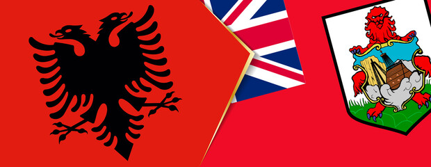 Albania and Bermuda flags, two vector flags.