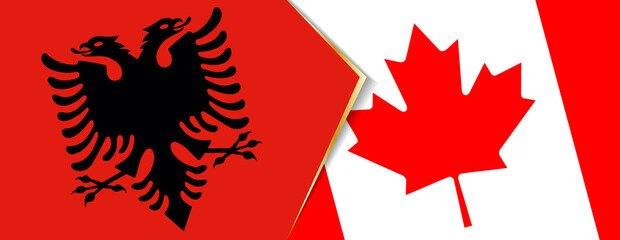 Albania and Canada flags, two vector flags.