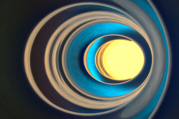 Colorful glowing tunnel, multicolor hole, 3d rendering.