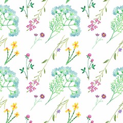 Abstract floral pattern. Seamless print. Different colors. Floral elements. Bitmap. Pattern.