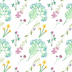 Abstract floral pattern. Seamless print. Different colors. Floral elements. Bitmap. Pattern.