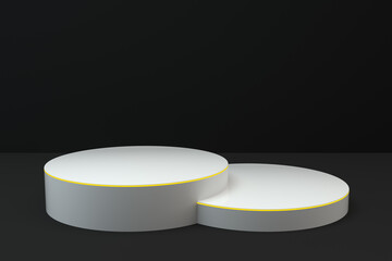 Empty round showcase, product presentation background, 3d rendering.