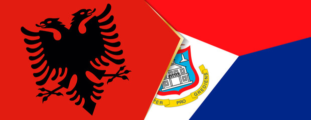 Albania and Sint Maarten flags, two vector flags.