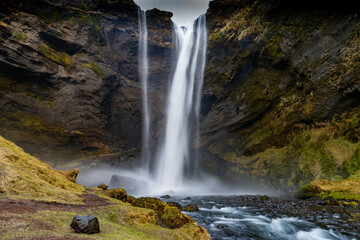 Fototapeta na wymiar Kvernufoss, a waterall in south Iceland