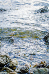 water and rocks, water and stones