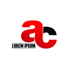 Letter AC simple logo design vector