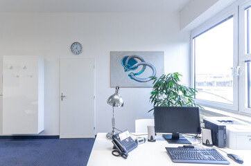 Empty white hospital clinic office consulting room